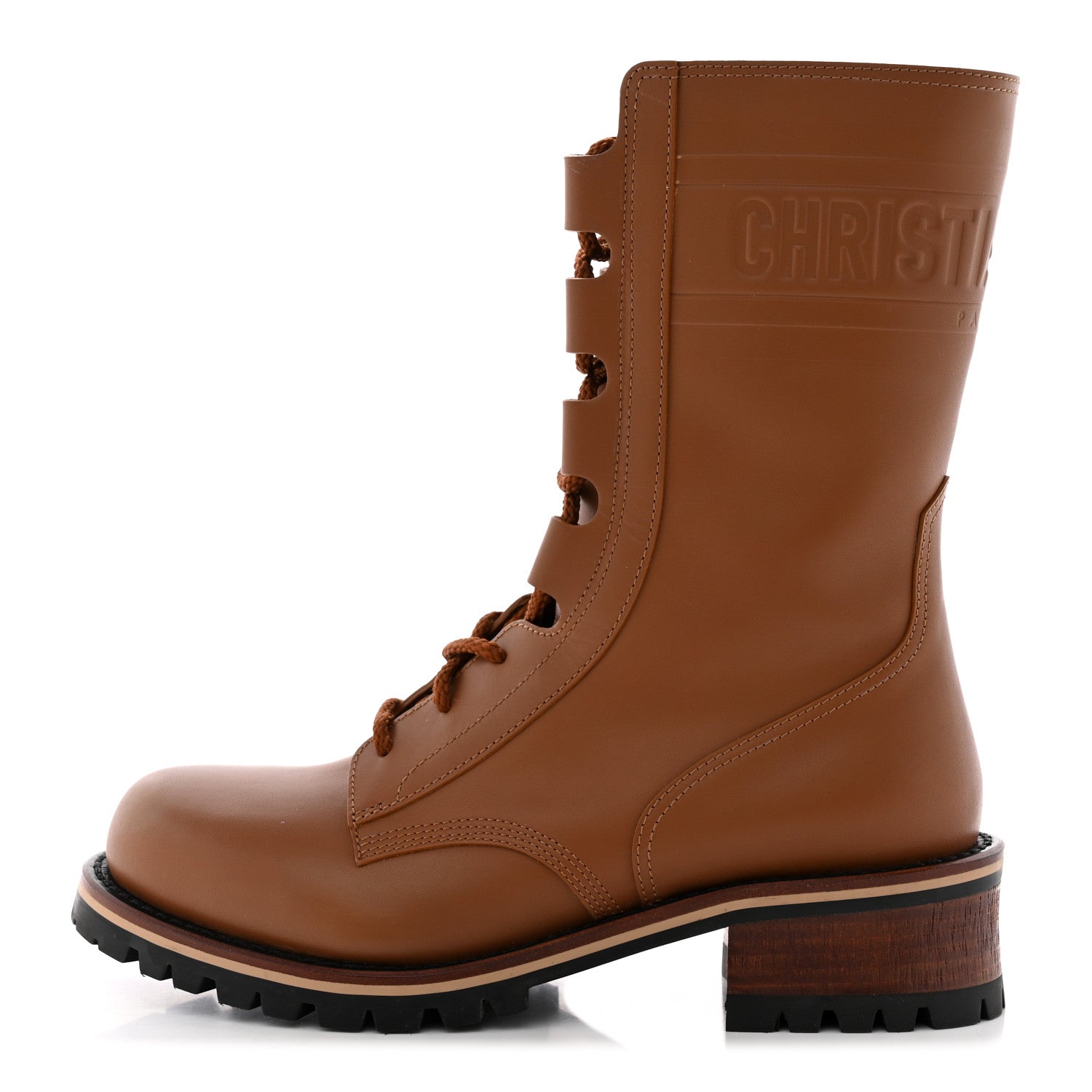 Christian Dior Calfskin Dior Quest 35mm Hiking Boots 38 Golden Saddle 1 of 12