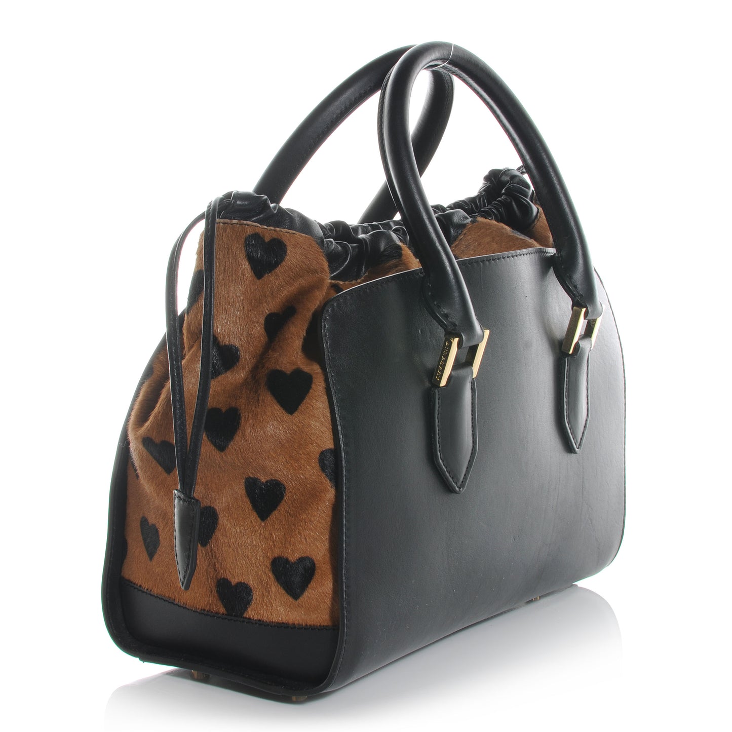 Prorsum Leather Calf Hair Dinton Small Satchel Black