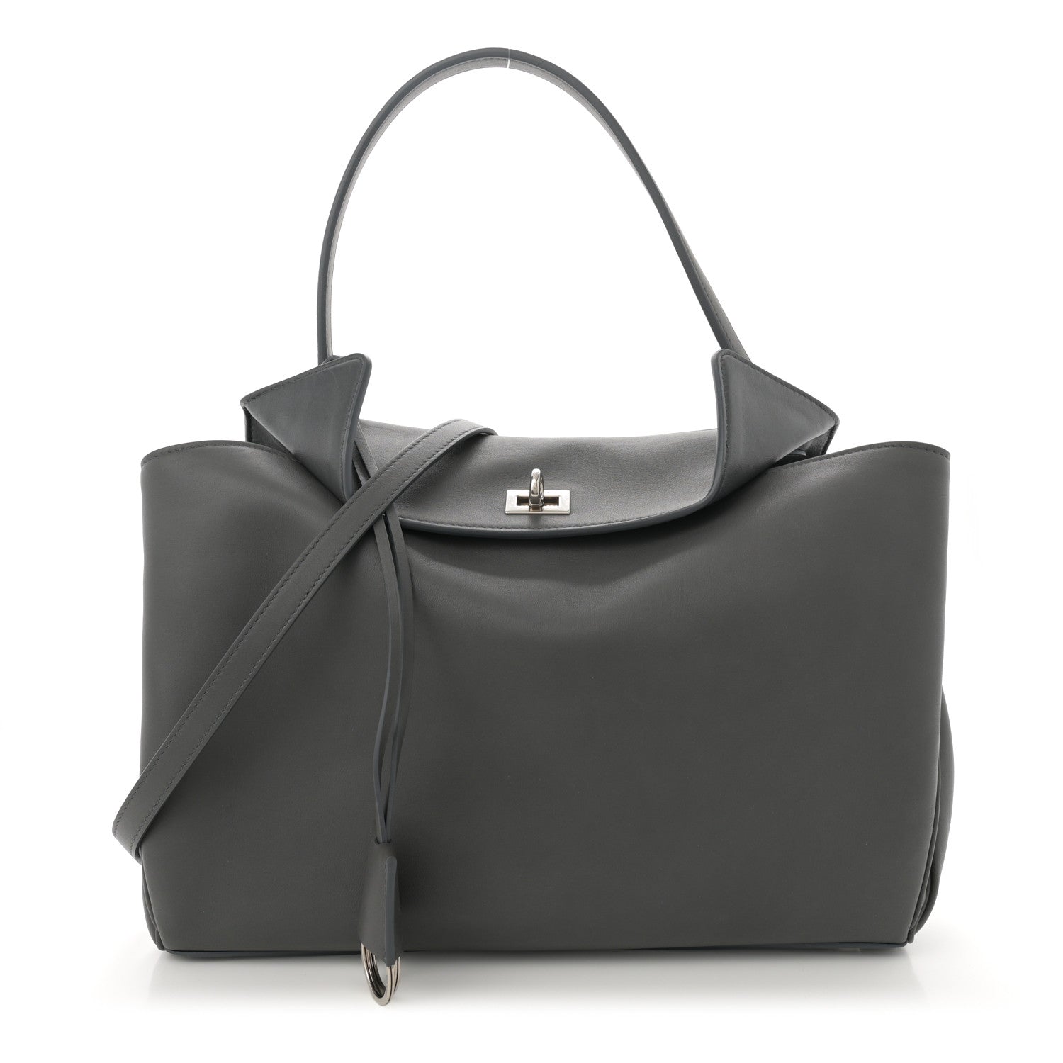 Balenciaga Natural Smooth Calfskin Medium Rodeo Top Handle Handbag Grey 1 of 12