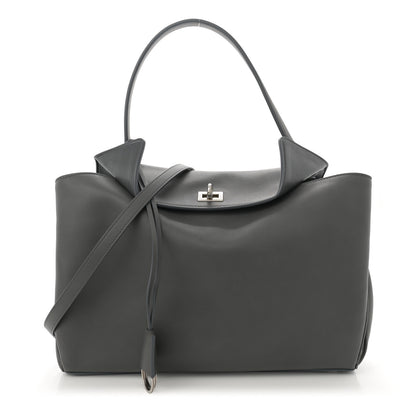 Balenciaga Natural Smooth Calfskin Medium Rodeo Top Handle Handbag Grey 1 of 12