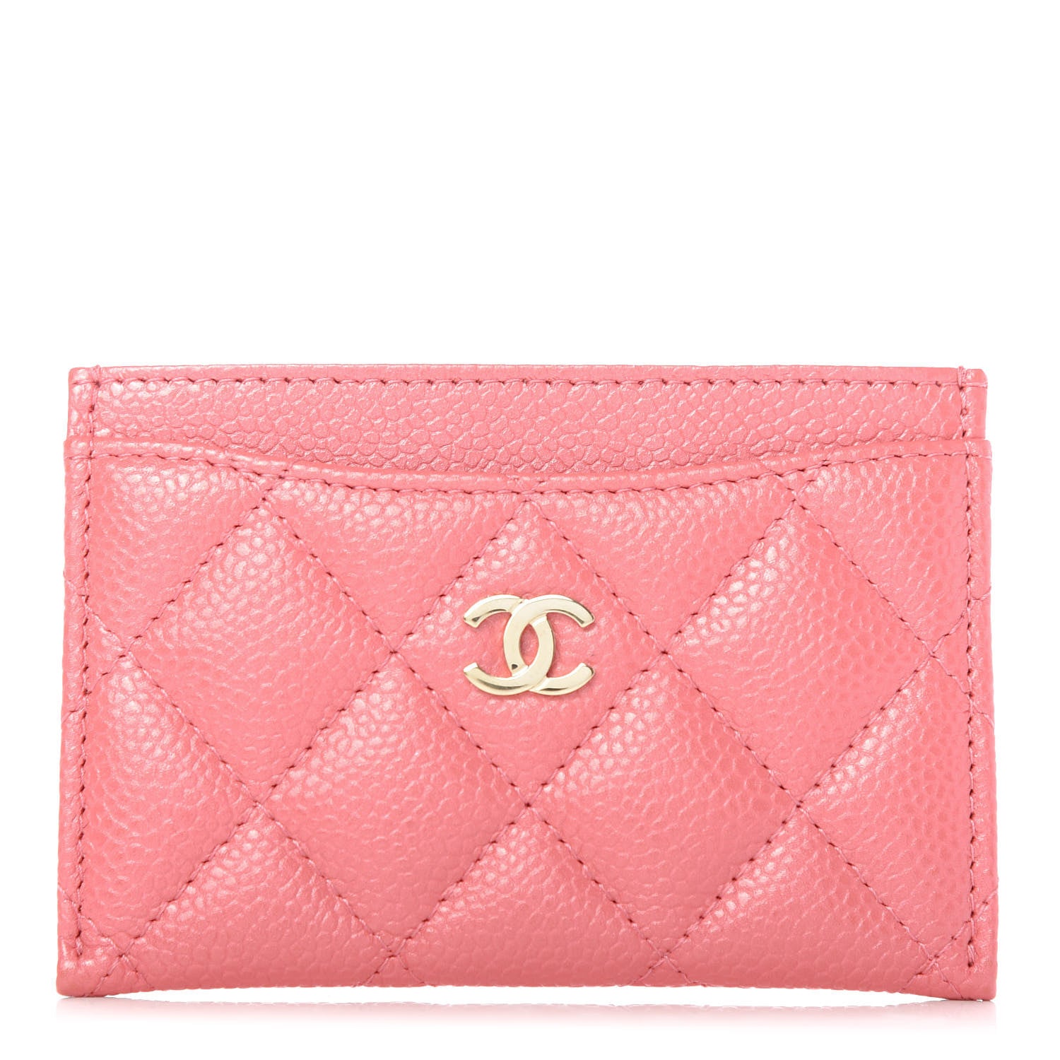 Chanel Iridescent Caviar Quilted Card Holder Pink 1 of 8