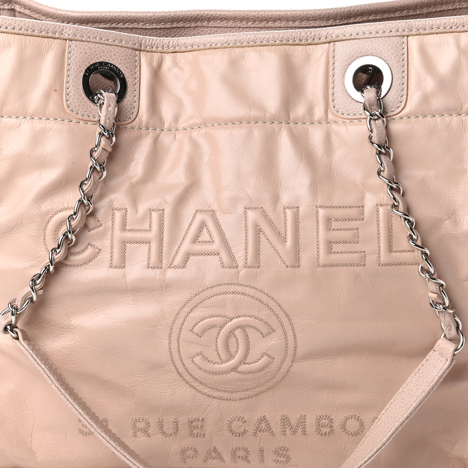 Chanel Glazed Calfskin Medium Deauville Tote Light Pink 6 of 6