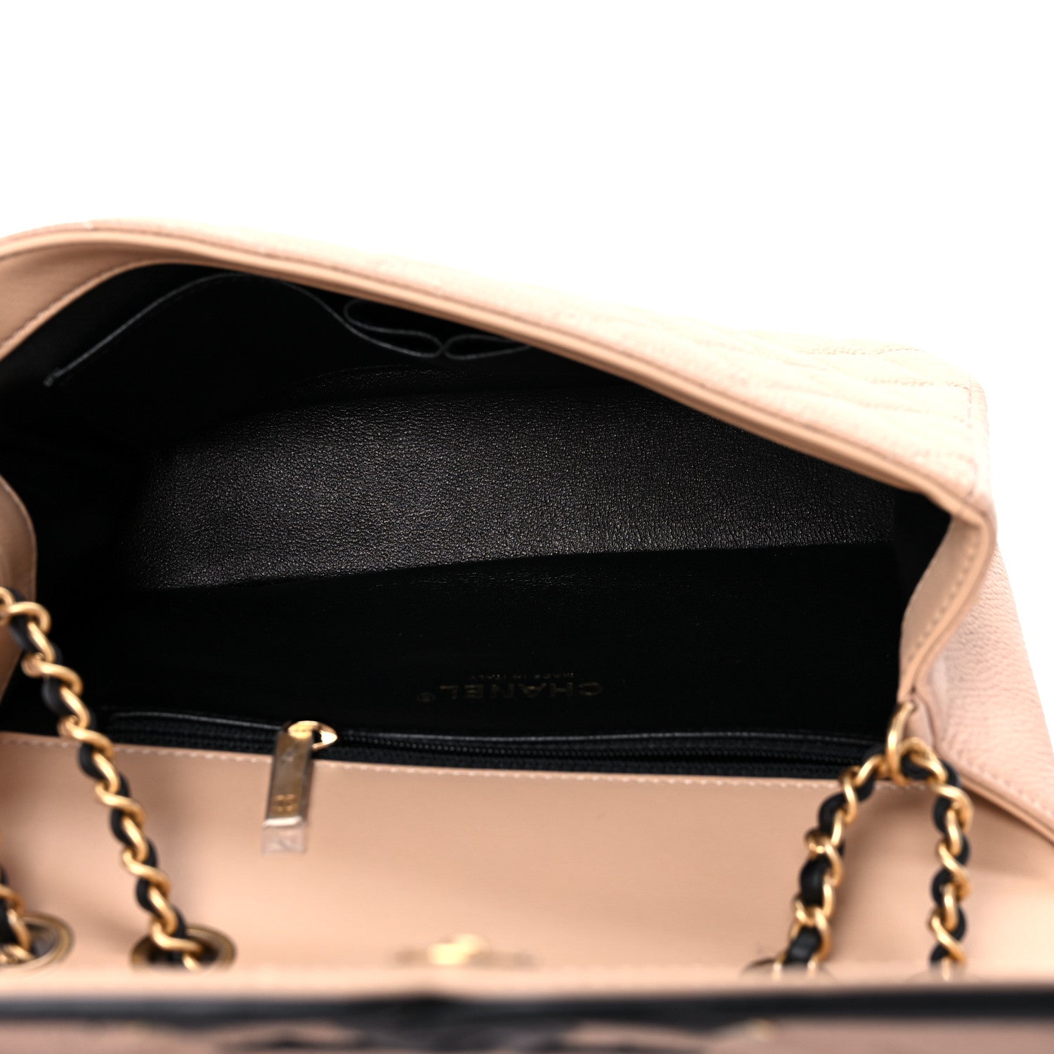 Chanel Caviar Quilted Small CC Filigree Flap Beige Black 5 of 9