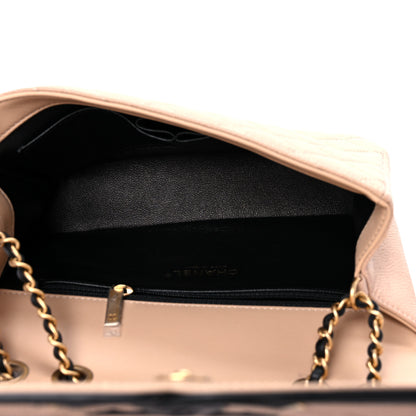 Chanel Caviar Quilted Small CC Filigree Flap Beige Black 5 of 9
