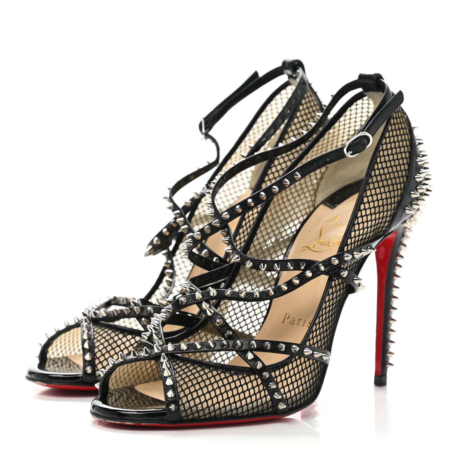 Christian Louboutin Rete Mini Resille Kid Specchio Alarc 100 Pump 36 Black 3 of 9