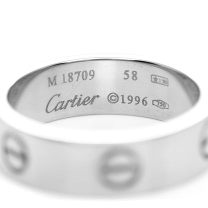 Cartier 18K White Gold 5.5mm LOVE Ring 58 8.25 4 of 4