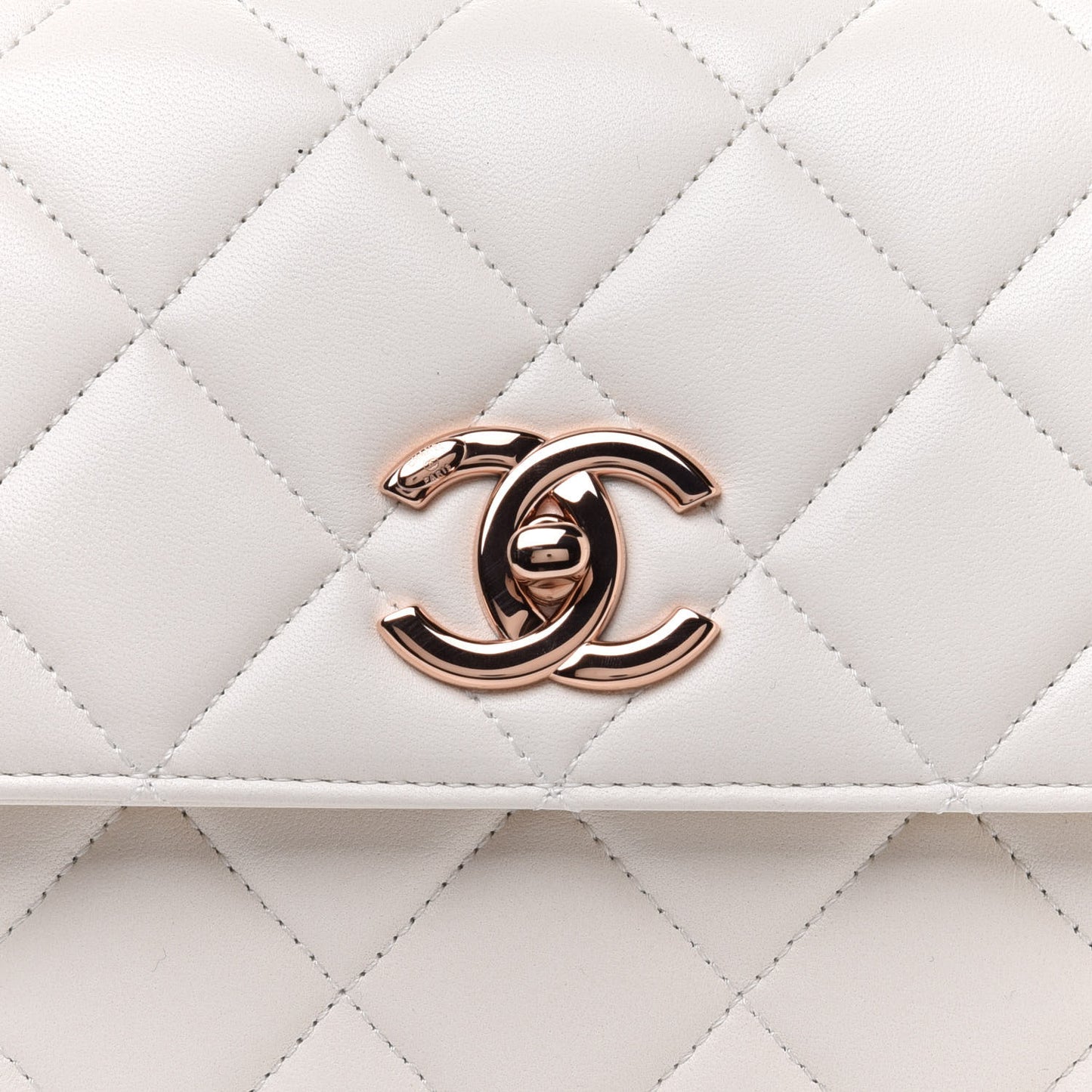 Lambskin Quilted Small Trendy CC Dual Handle Flap Bag White