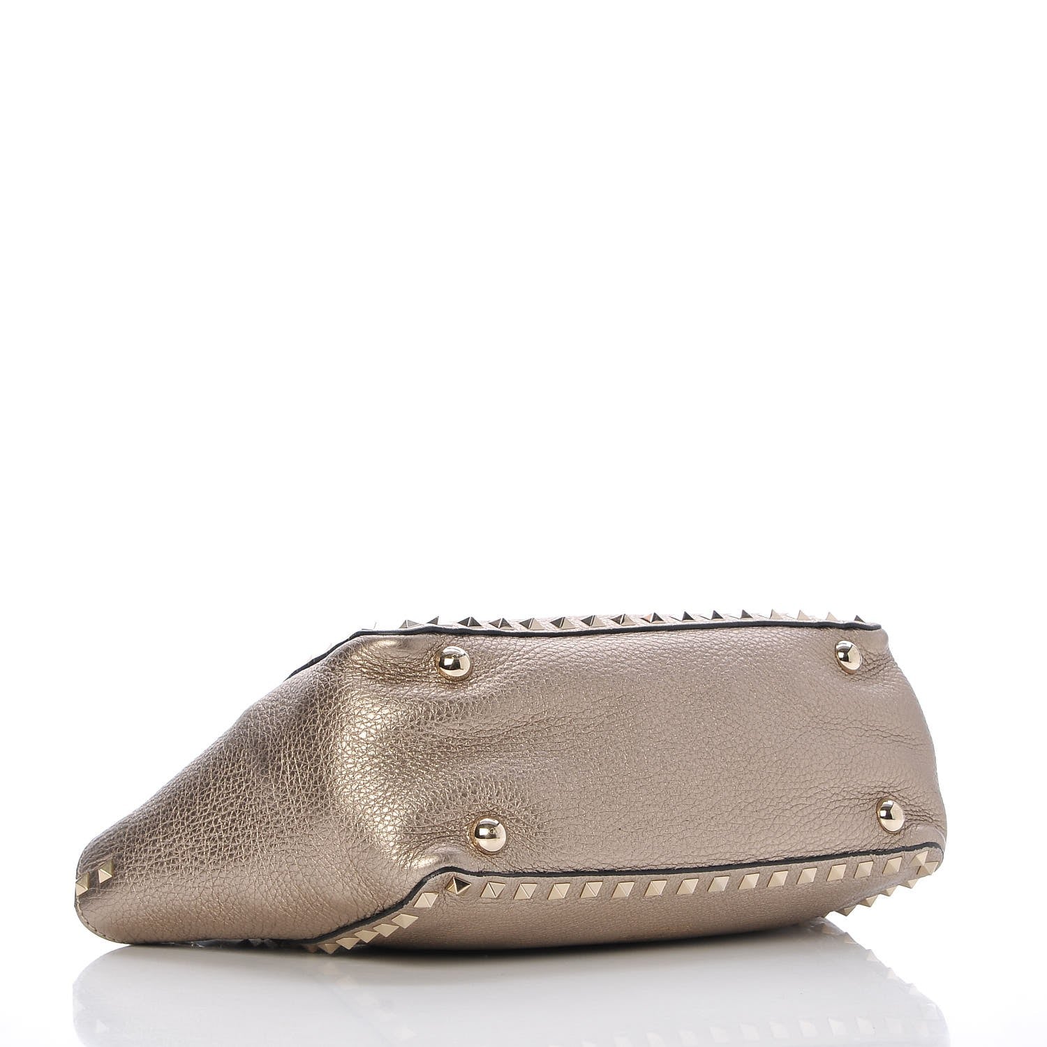 Valentino Garavani Metallic Alce Printed Calfskin Small Rockstud Tote Sasso 4 of 7