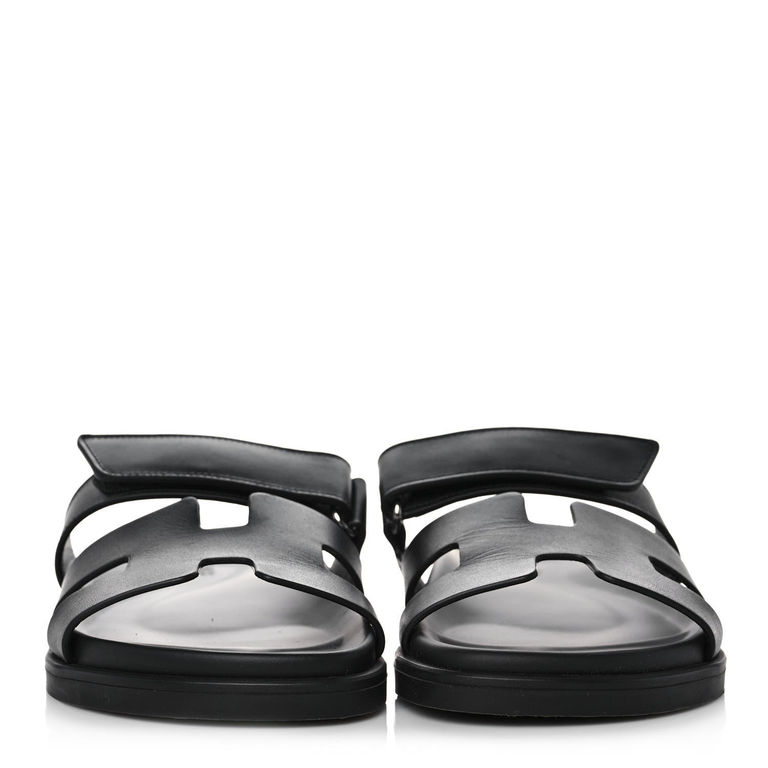 Hermes Calfskin Womens Chypre Sandals 37 Black 2 of 8