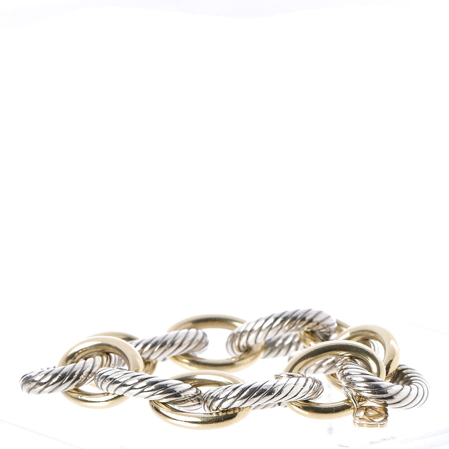 Sterling Silver 18K Yellow Gold 17mm Extra Large Oval Link Bracelet
