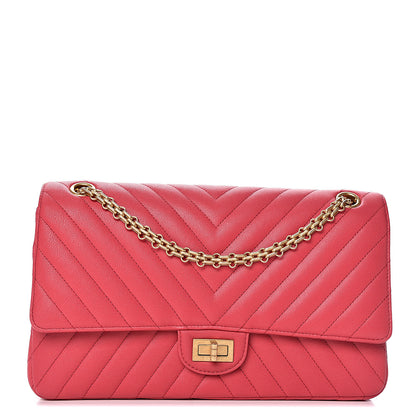 Chanel Sheepskin Chevron Quilted 2.55 Reissue 226 Flap Dark Pink 1 of 10
