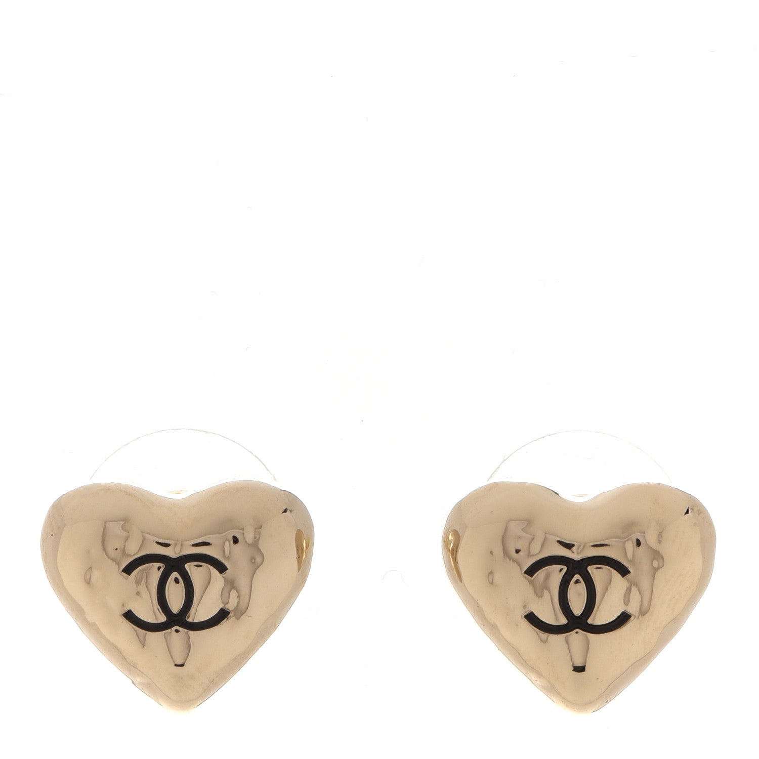 Chanel CC Heart Earrings Gold 1 of 5