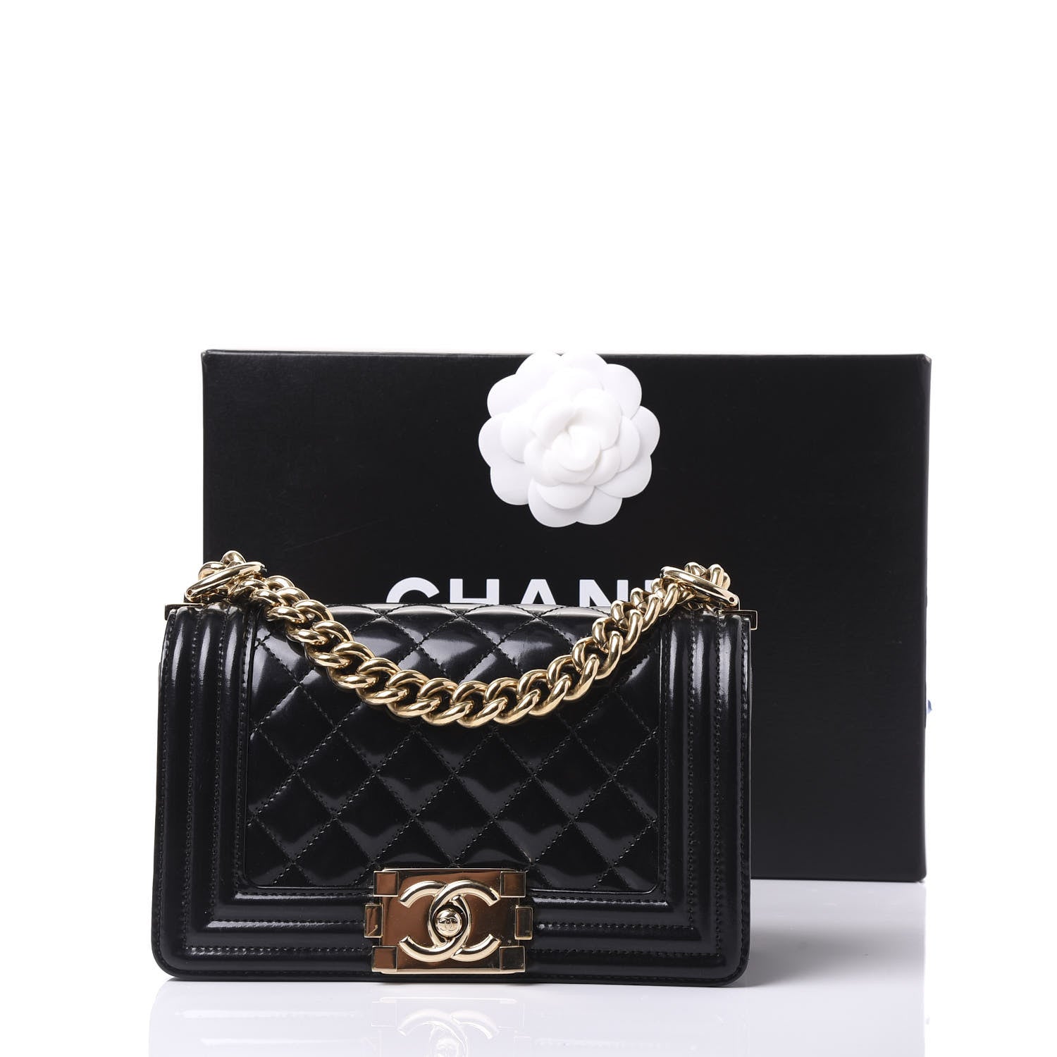 Chanel Iridescent Glazed Calfskin Quilted Small Boy Flap Black 10 of 10