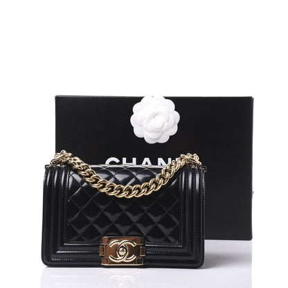 Chanel Iridescent Glazed Calfskin Quilted Small Boy Flap Black 10 of 10