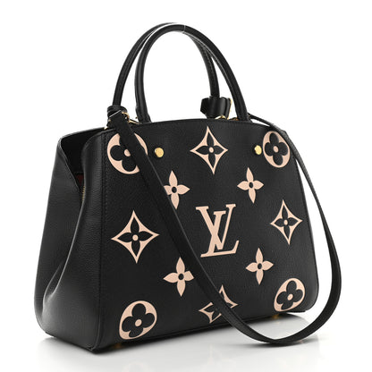 Louis Vuitton Empreinte Monogram Giant Montaigne MM Black Beige 3 of 9