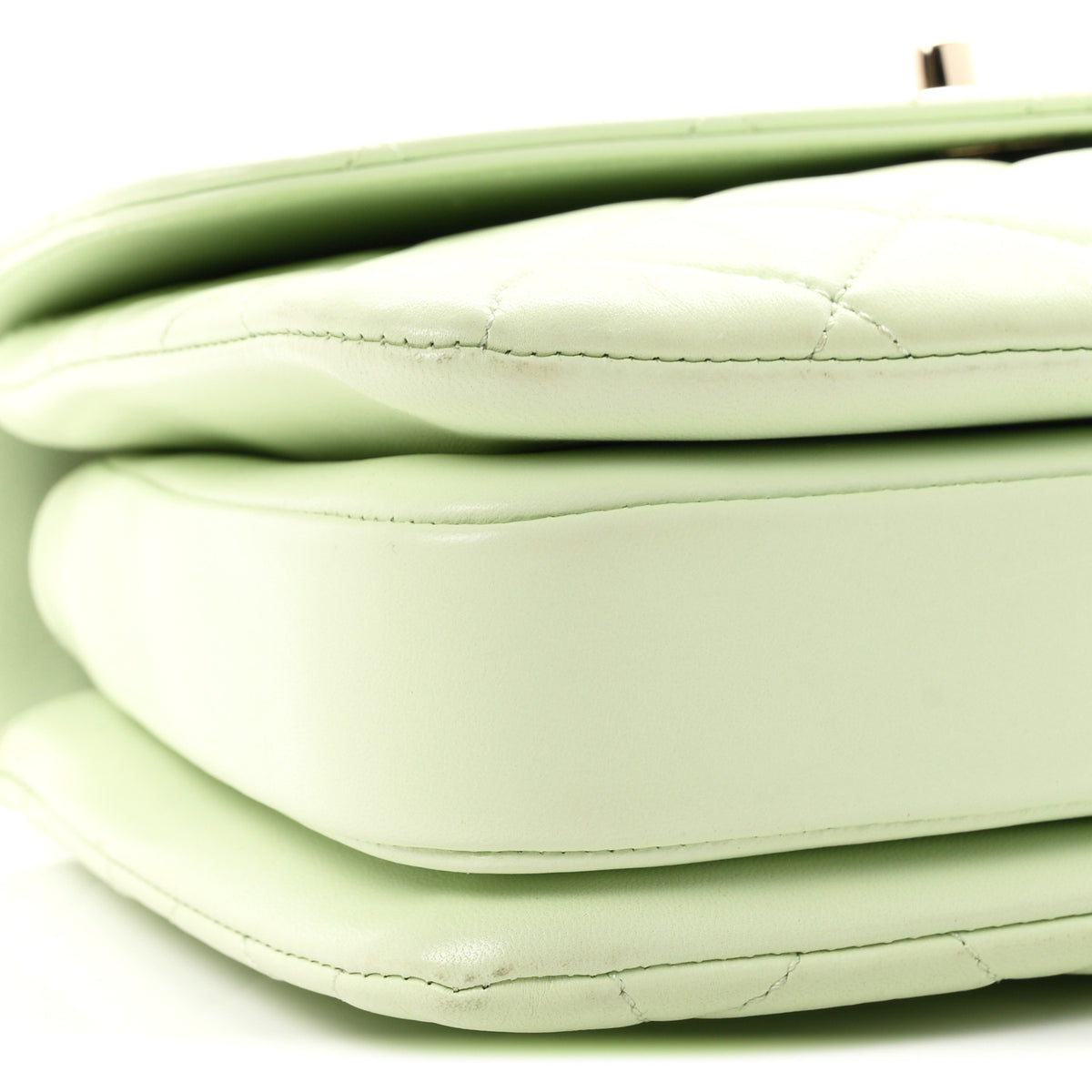Lambskin Quilted Small Trendy CC Flap Dual Handle Bag Light Green