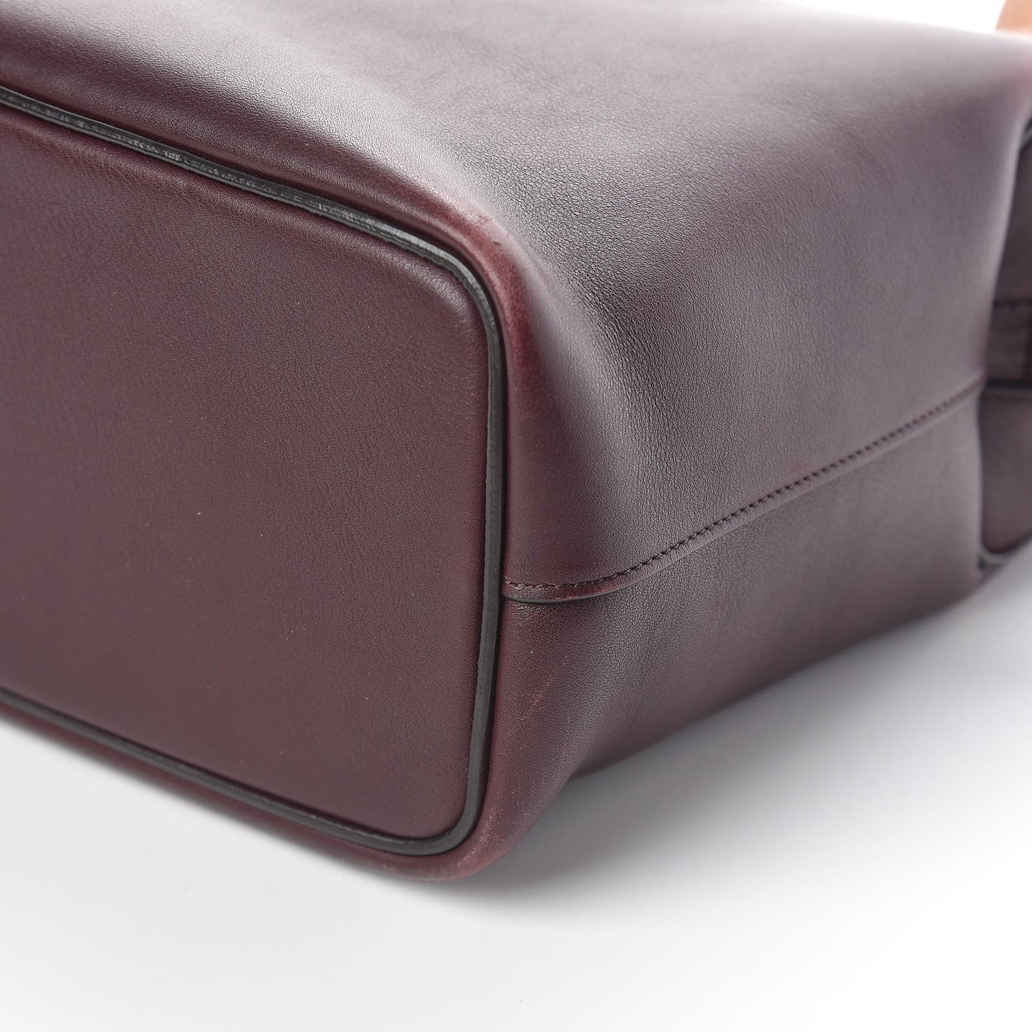 Lambskin Small Soft Cube Satchel Burgundy