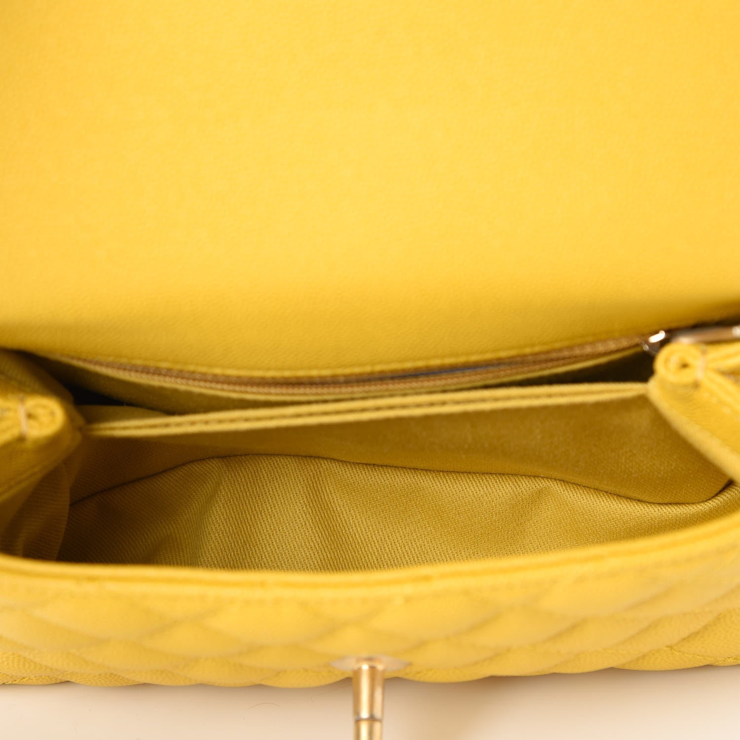 Chanel Caviar Quilted Mini Coco Handle Flap Yellow 5 of 8