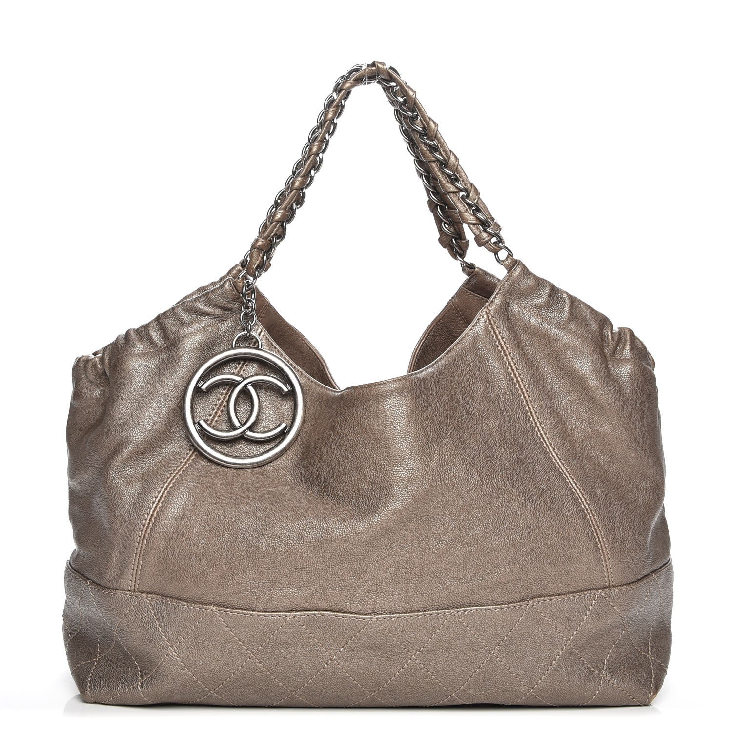 Chanel Metallic Calfskin Baby Coco Cabas Pewter 1 of 7
