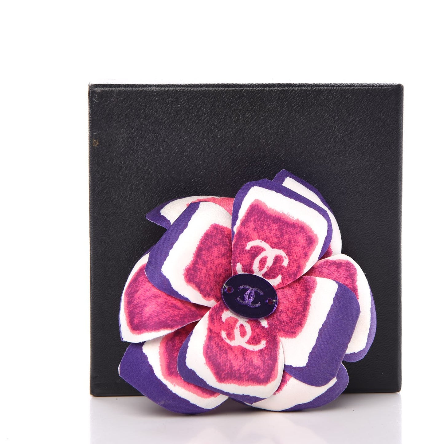 Crepe Satin Camellia Pin Brooch Pink Purple