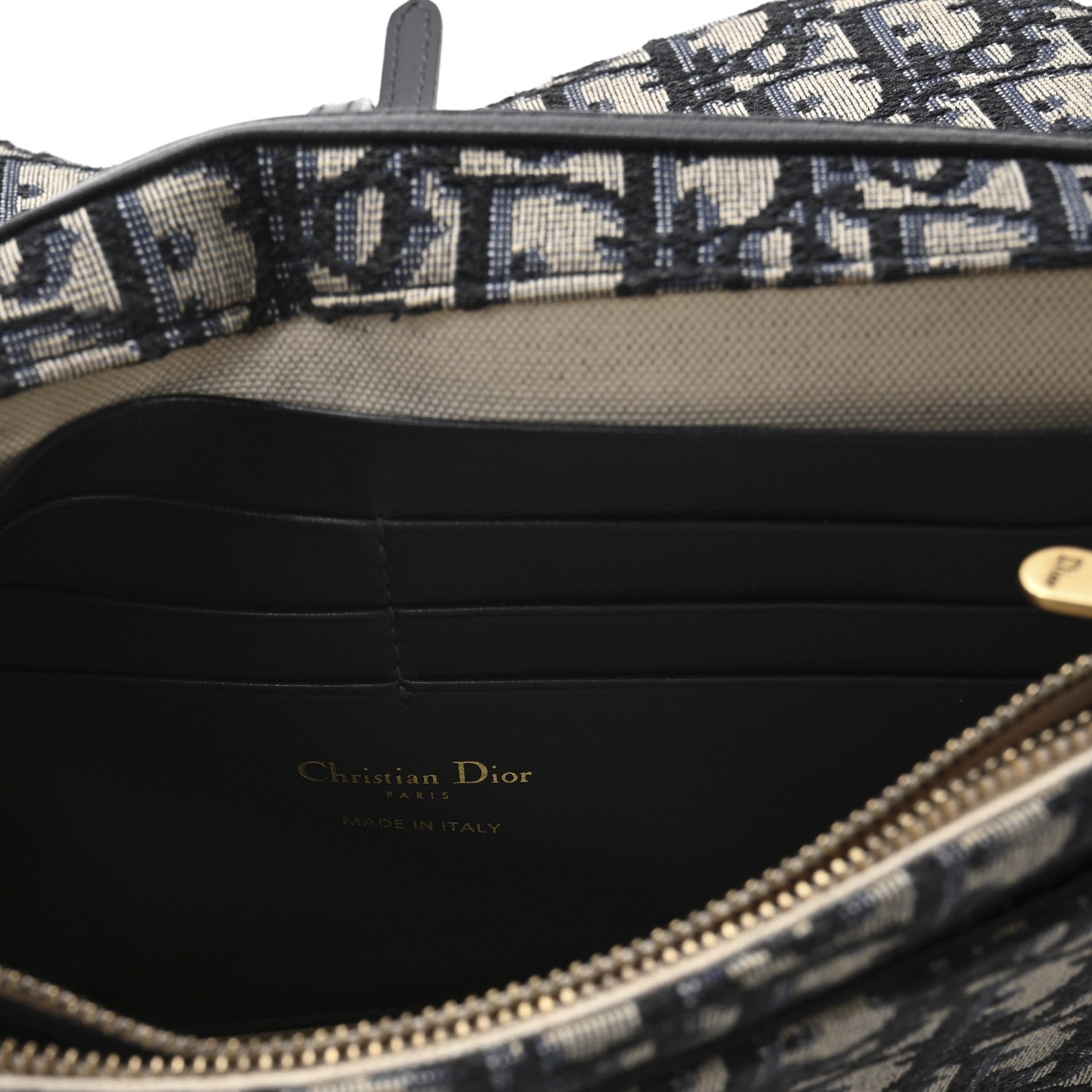 Christian Dior Oblique Saddle Chain Pouch Blue 6 of 10