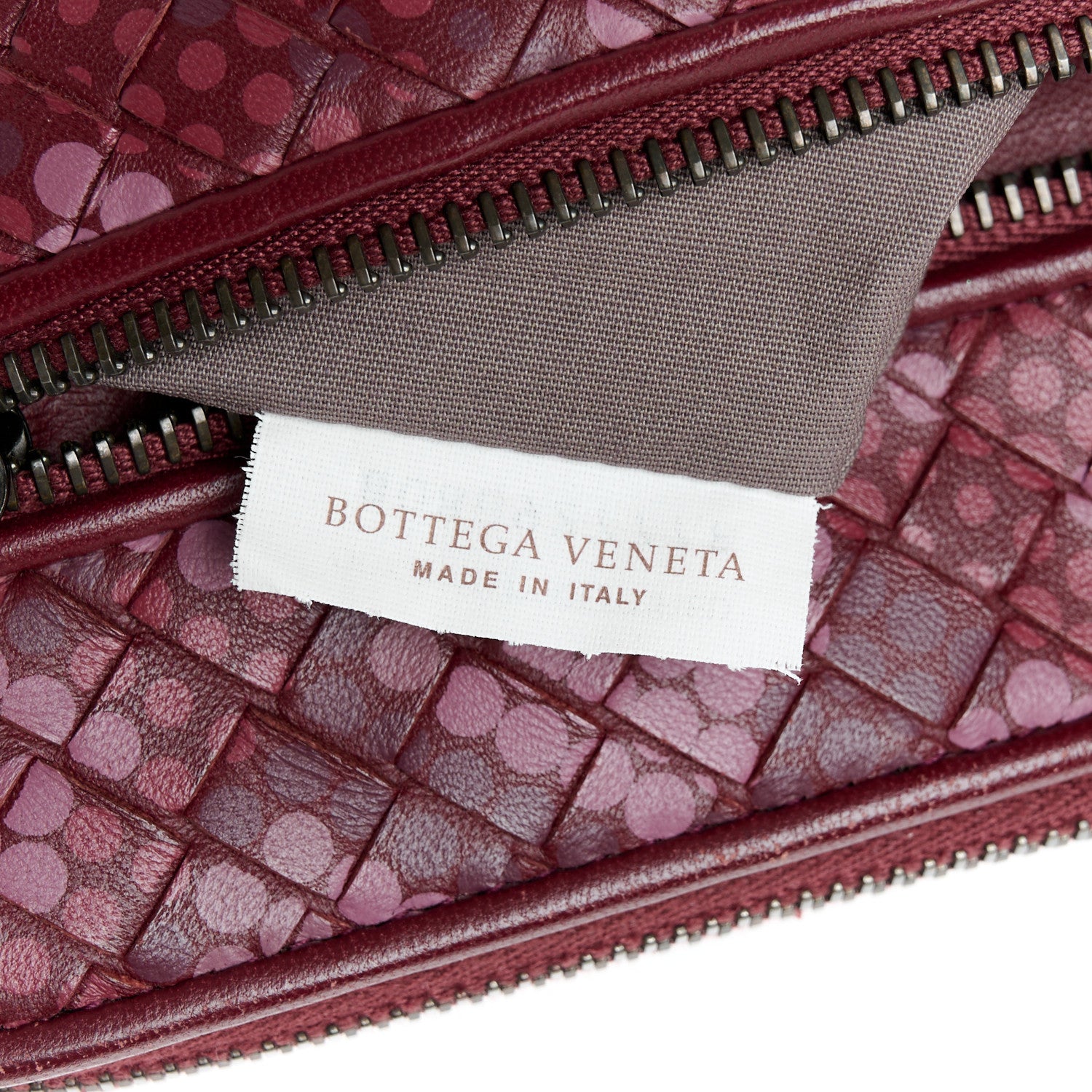 Bottega Veneta Nappa Intrecciato Polka Dot Small Document Case Burgundy 7 of 8