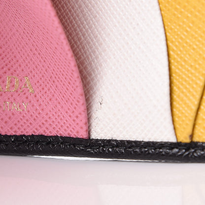 Prada Saffiano Multicolor Compact Wallet Black Soleil 9 of 10