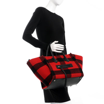 Celine Wool Medium Tartan Phantom Luggage Red 2 of 9