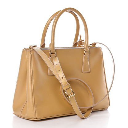 Prada Saffiano Vernice Small Galleria Double Zip Ginestra 4 of 22