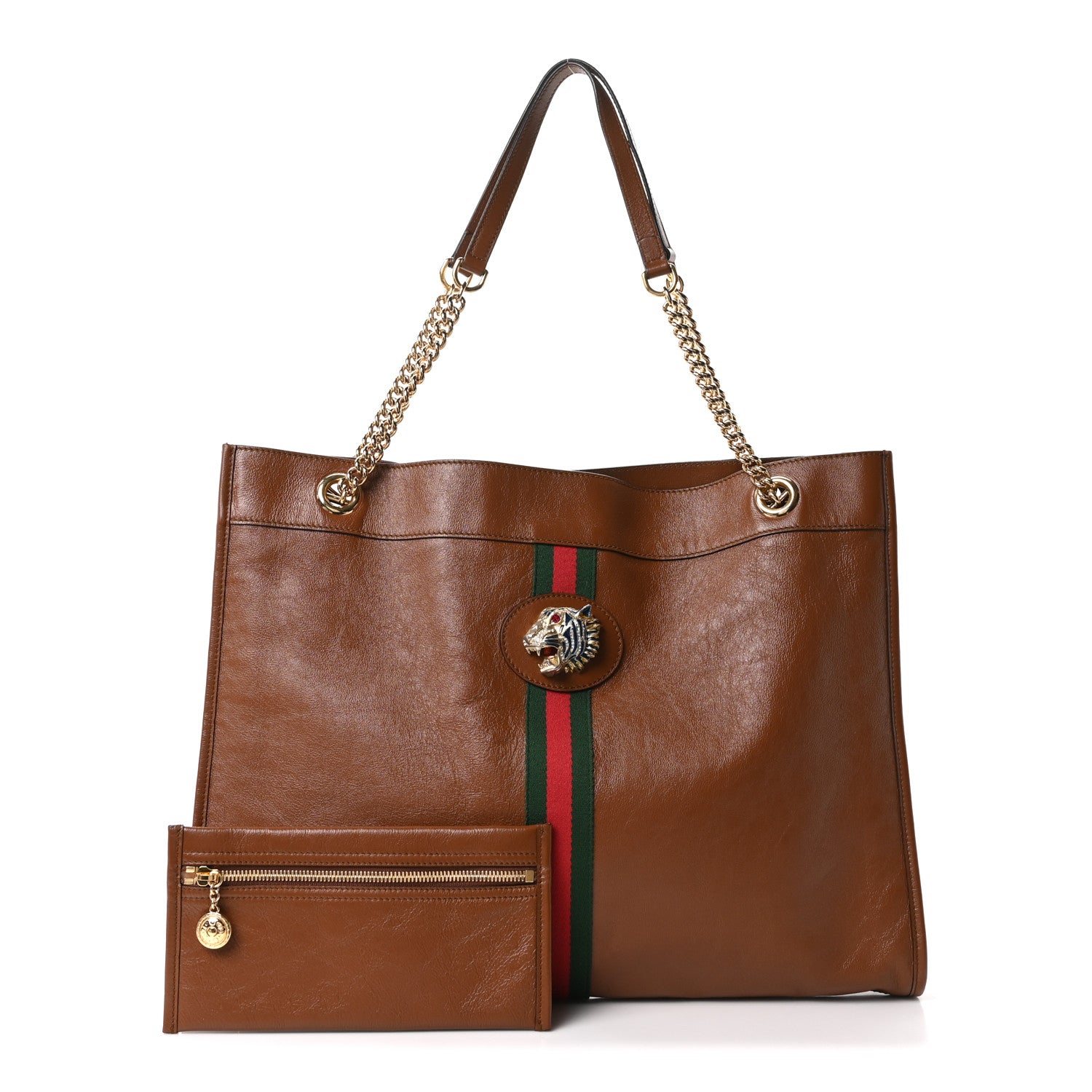 Gucci Calfskin Large Rajah Chain Tote Cuir 3 of 11
