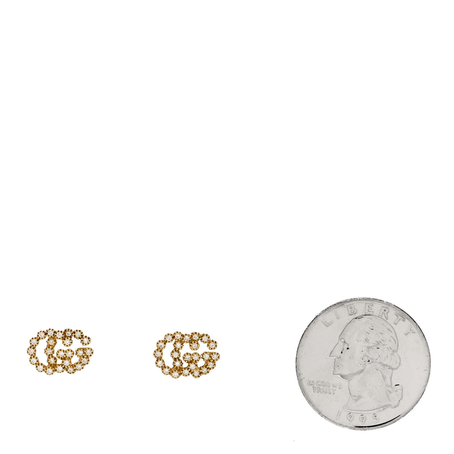 18K Yellow Gold Diamond Running G Earrings