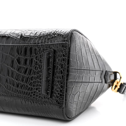 Givenchy Calfskin Crocodile Embossed Mini Antigona Black 10 of 10