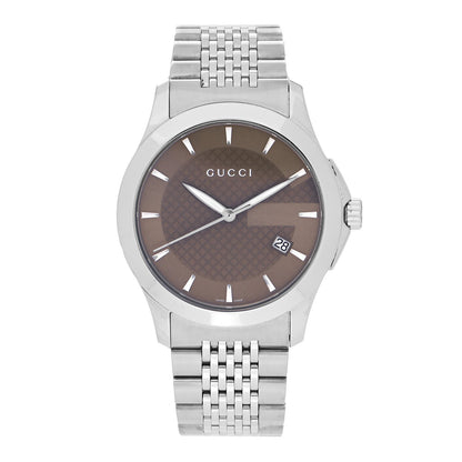 Gucci Stainless Steel 38mm G-Timeless Quartz Watch Brown 1 of 4