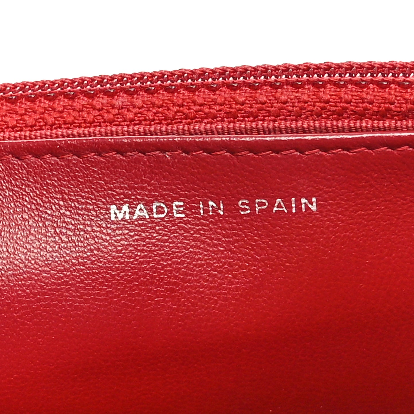 Lambskin Quilted Wallet On Chain WOC Red
