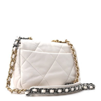 Chanel Lambskin Quilted Medium Chanel 19 Flap White 3 of 10