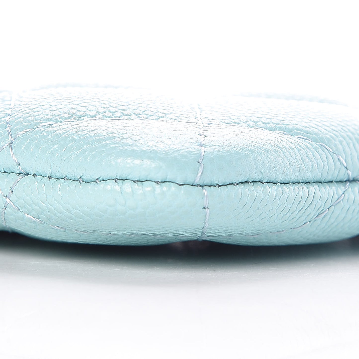Caviar Quilted Small Cosmetic Case Light Blue