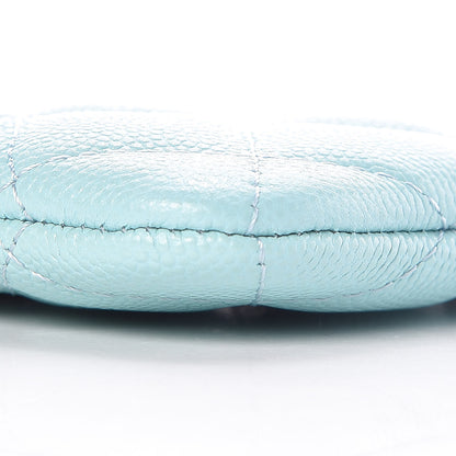 Chanel Caviar Quilted Small Cosmetic Case Light Blue 6 of 9