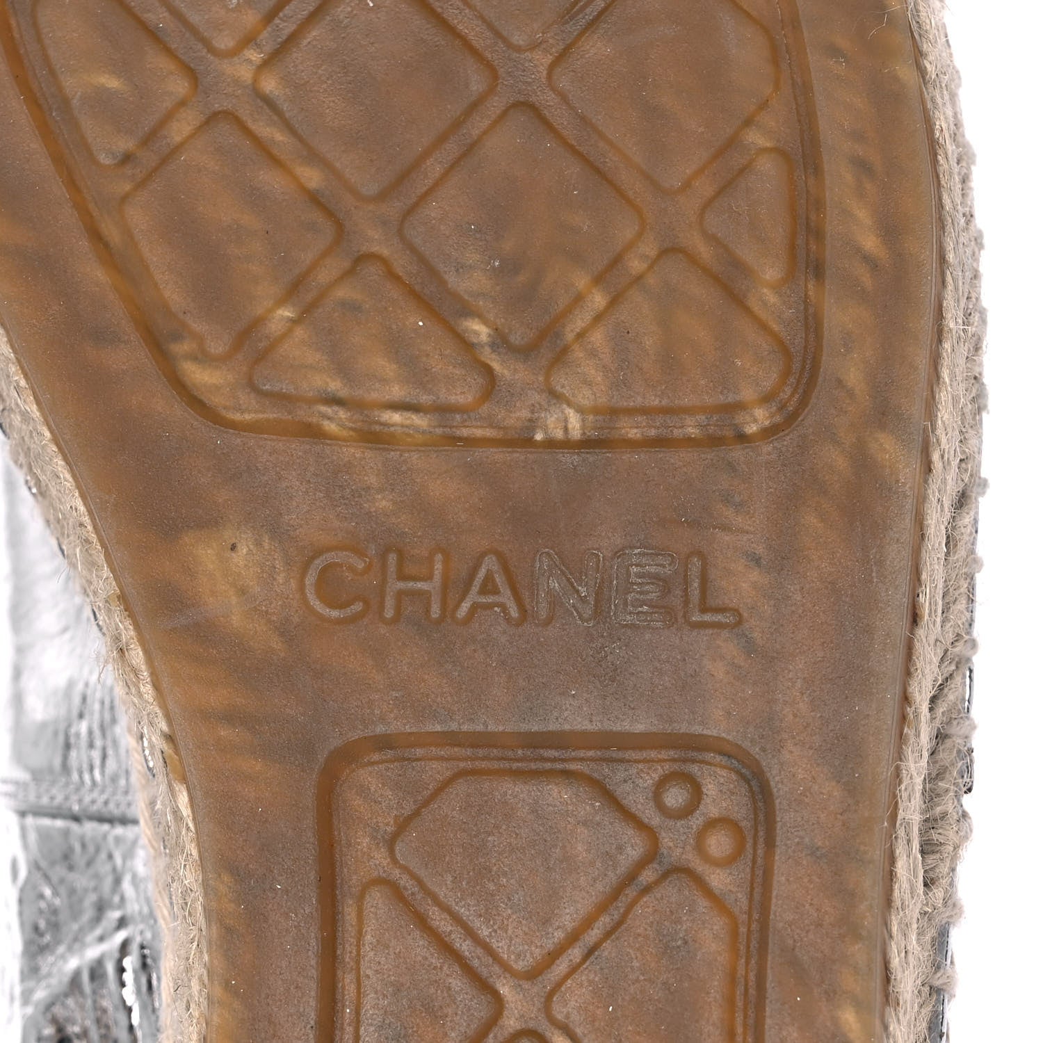 Chanel Laminated Goatskin CC Espadrilles 42 Silver 7 of 10