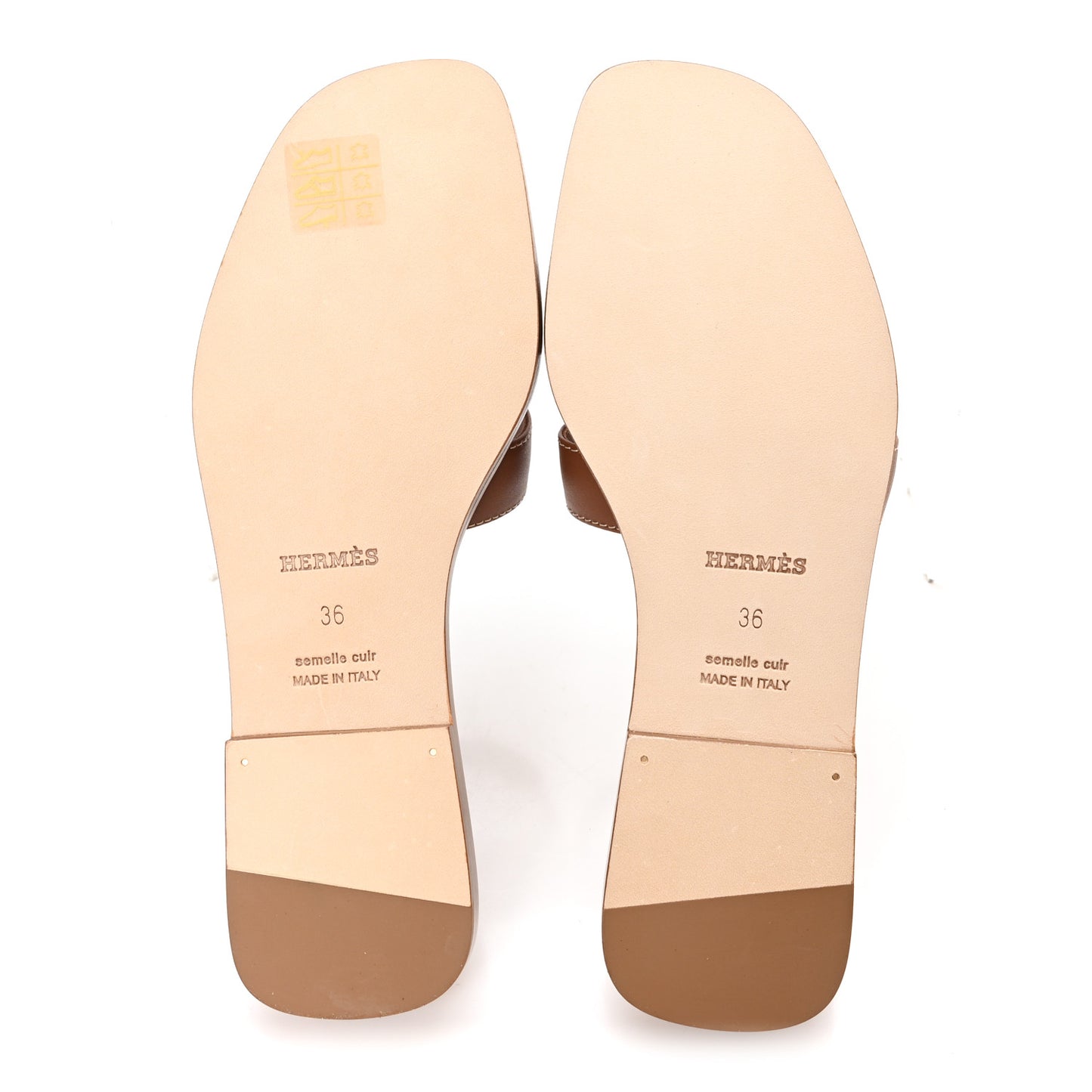 Box Calfskin Oran Sandals 36 Gold