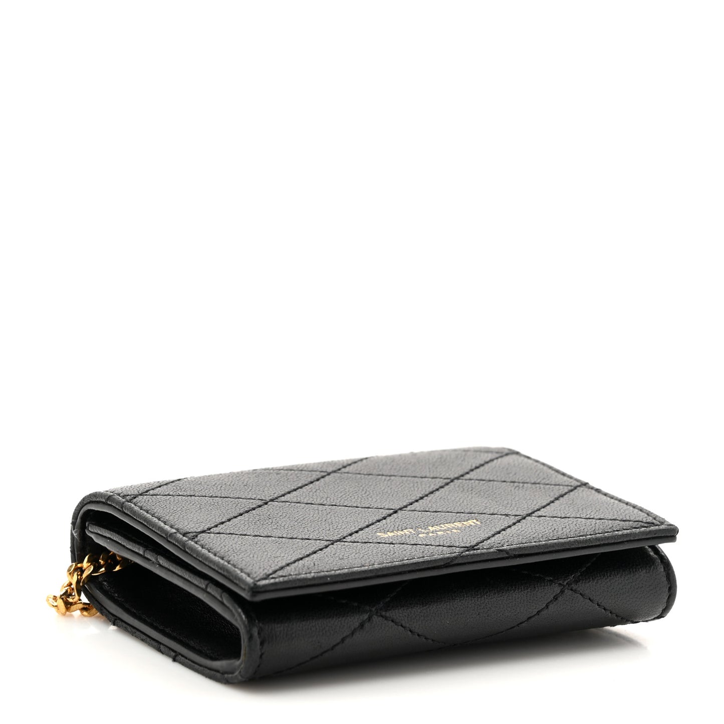 Lambskin Quilted Monogram Baby Crossbody Bag Black
