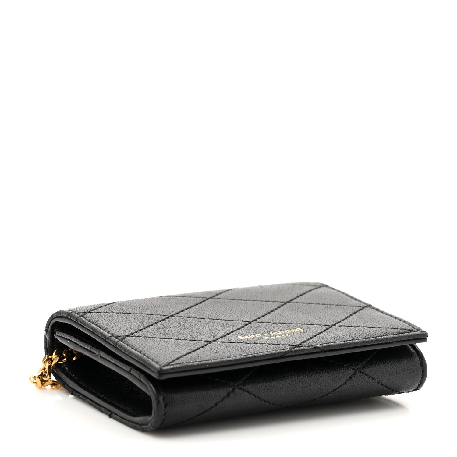 Saint Laurent Lambskin Quilted Monogram Baby Crossbody Bag Black 4 of 14