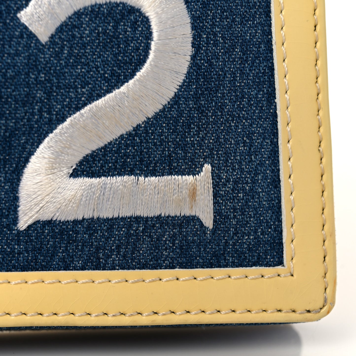 Denim Patent Diorella Rectangular Bag Blue