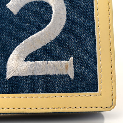 Christian Dior Denim Patent Diorella Rectangular Bag Blue 7 of 17