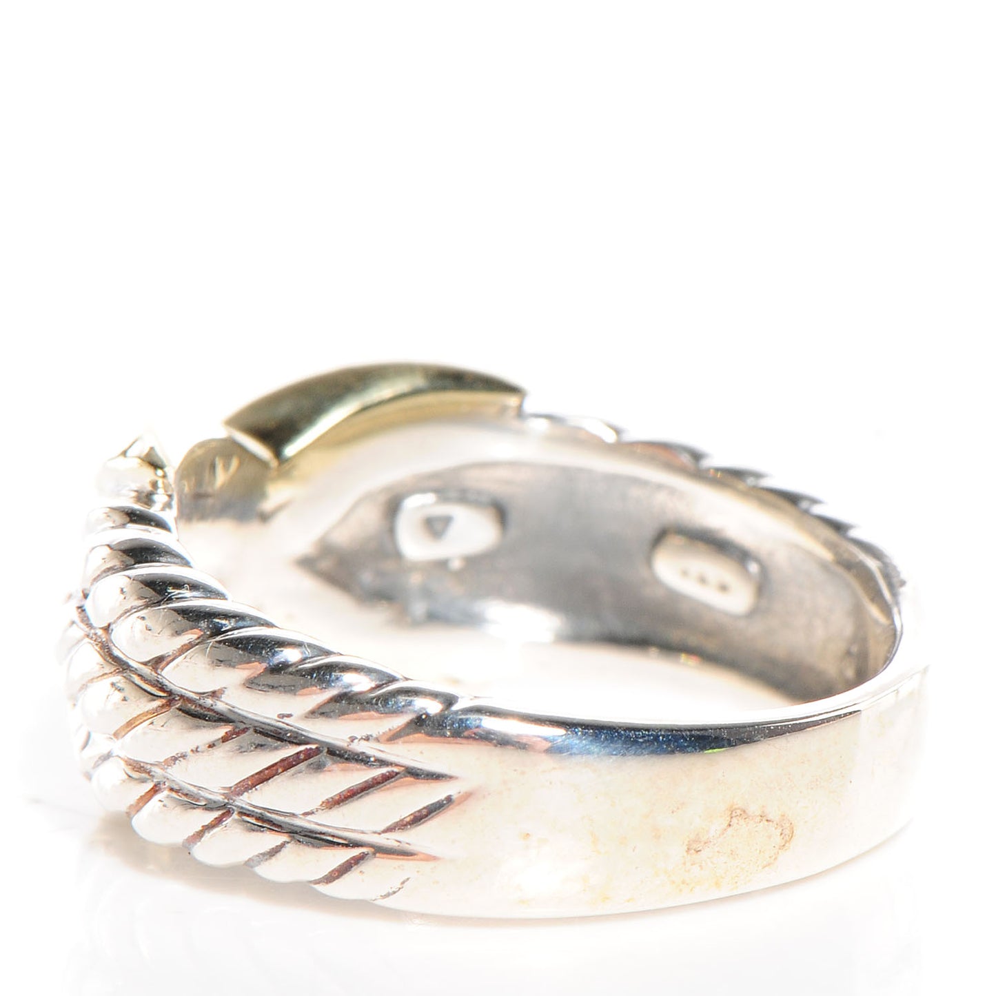 Sterling Silver 14k Yellow Gold X Crossover Ring 7