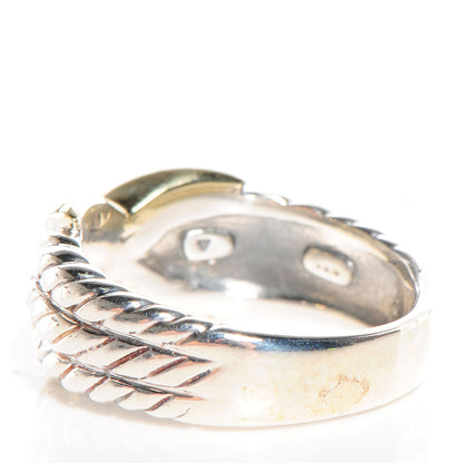 David Yurman Sterling Silver 14k Yellow Gold X Crossover Ring 7 3 of 6