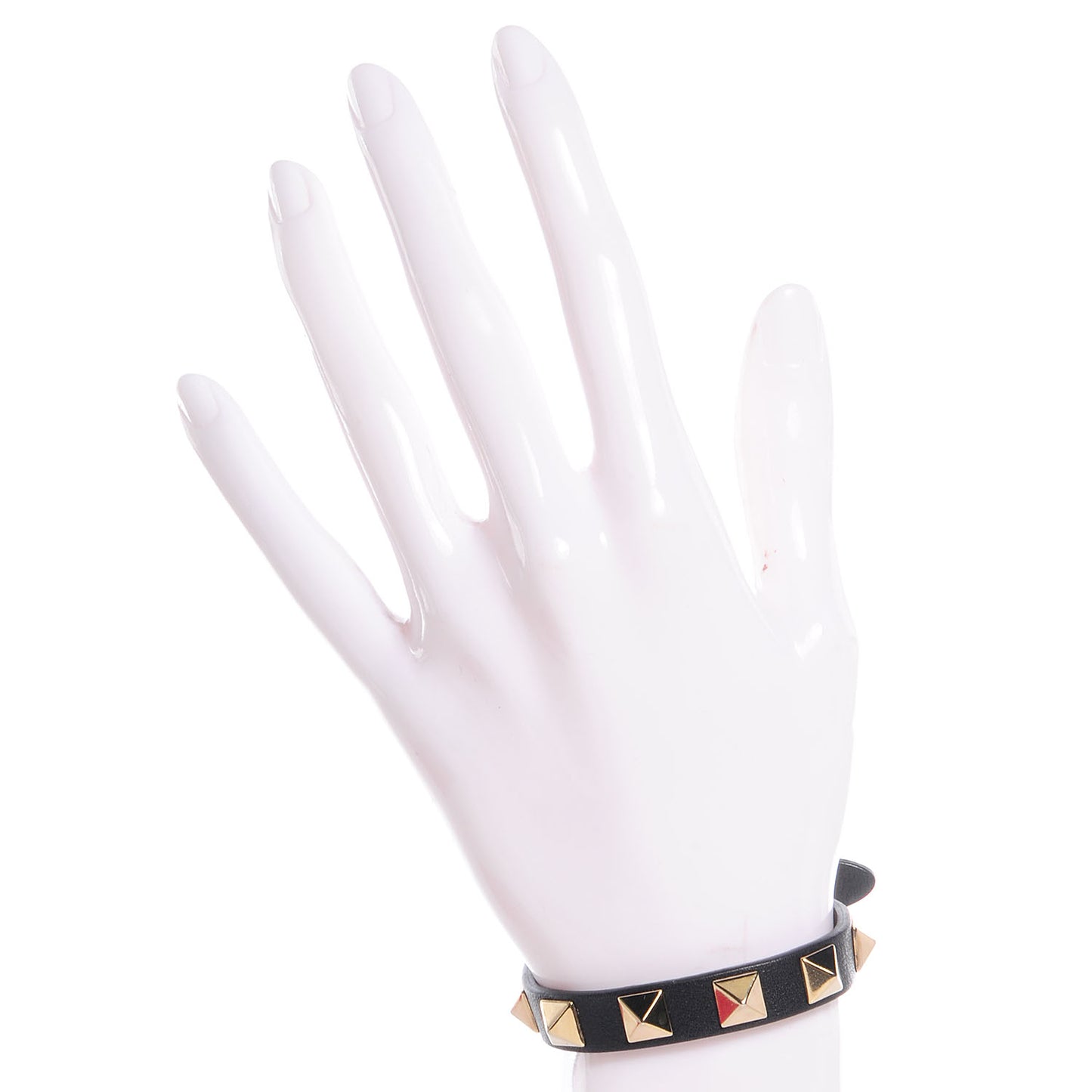Vitello Rockstud Bracelet Black