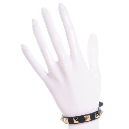 Valentino Garavani Vitello Rockstud Bracelet Black 2 of 5