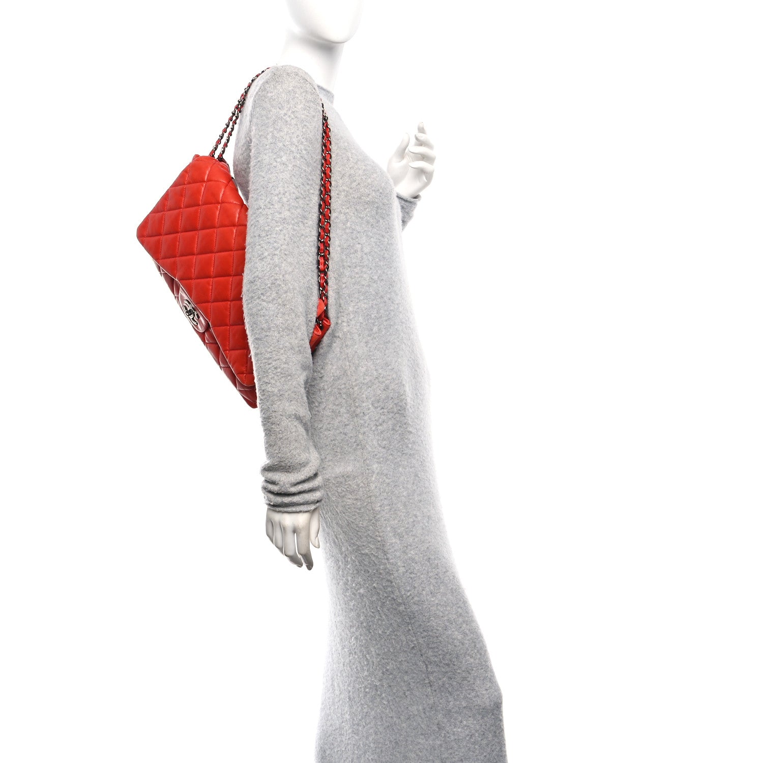 Chanel Lambskin Quilted Chanel 3 Accordion Flap Bag Red 2 of 10