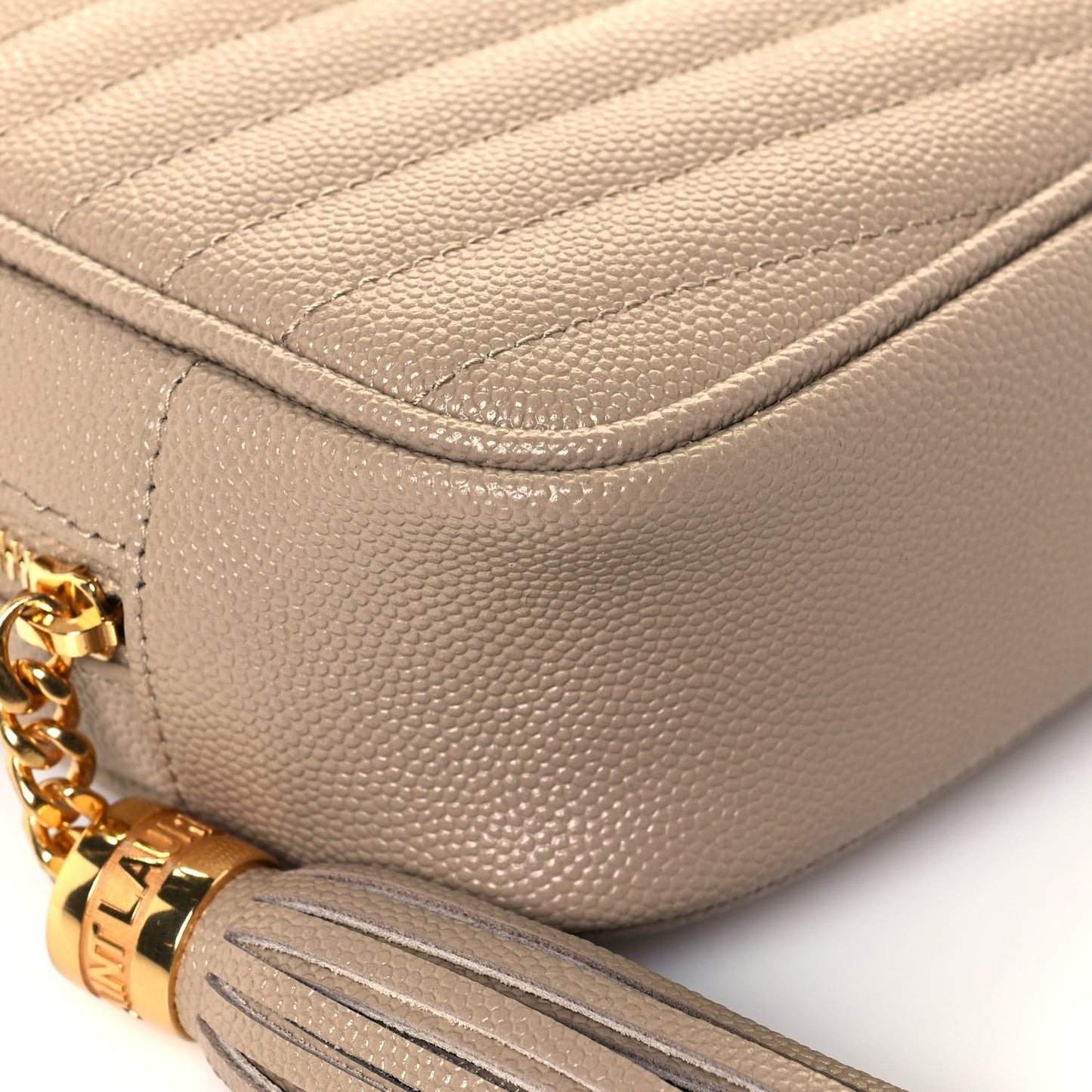 Grain De Poudre Matelasse Monogram Mini Lou Camera Bag Dark Beige