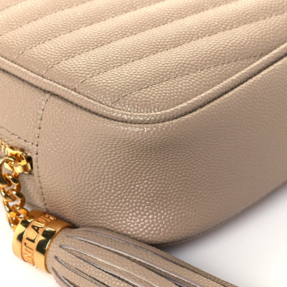 Saint Laurent Grain De Poudre Matelasse Monogram Mini Lou Camera Bag Dark Beige 7 of 11